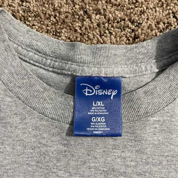 Disney Mickey Mouse Graphic Tee Size L/XL Unisex Gray Short Sleeve - Picture 3 of 4